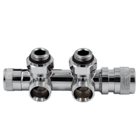 Узел нижнего подключения терм. Primoclima Armature "Lunar" угловой левый 1/2"х3/4"Е, цвет хром