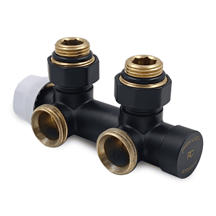 Узел нижнего подключения Primoclima Armature термостатический угловой правый 1/2"х3/4", черный