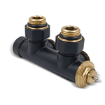 Узел нижнего подключения Primoclima Armature термостатический угловой правый 1/2"х3/4", черный