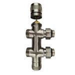 Узел нижнего подключения Primoclima Armature термостатический "Lunar" прямой 1/2"х3/4"Е, Никель мат