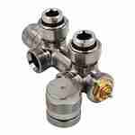 Узел нижнего подключения терм. Primoclima Armature "Lunar" угловой левый 1/2"х3/4"Е, цвет никель мат