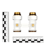 Прямой Н-образный клапан Primoclima Armature для нижнего подключения 3/4"х1/2", белый