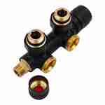 Узел нижнего подключения терм. Primoclima Armature "Lunar" угловой левый 1/2"х3/4"Е, цвет черный