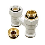 Прямой Н-образный клапан Primoclima Armature для нижнего подключения 3/4"х1/2", белый