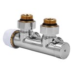 Узел нижнего подключения Primoclima Armature термостатический угловой левый 1/2"х3/4", хром