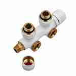 Узел нижнего подключения терм. Primoclima Armature "Lunar" угловой левый 1/2"х3/4"Е, цвет белый