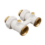 Прямой Н-образный клапан Primoclima Armature для нижнего подключения 3/4"х1/2", белый