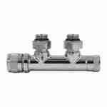 Узел нижнего подключения терм. Primoclima Armature "Lunar" угловой левый 1/2"х3/4"Е, цвет хром