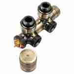 Узел нижнего подключения Primoclima Armature термостат."Lunar" угловой правый 1/2"х3/4"Е, Бронза