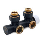 Узел нижнего подключения Primoclima Armature термостатический угловой левый 1/2"х3/4", черный