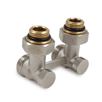 Угловой Н-образный клапан Primoclima Armature для нижнего подключения 3/4"х1/2", никель