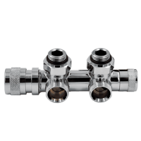 Узел нижнего подключения Primoclima Armature термостат. "Lunar" угловой правый 1/2"х3/4"Е, Хром