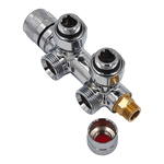 Узел нижнего подключения Primoclima Armature термостат. "Lunar" угловой правый 1/2"х3/4"Е, Хром