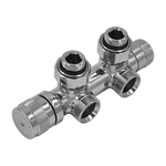 Узел нижнего подключения Primoclima Armature термостат. "Lunar" угловой правый 1/2"х3/4"Е, Хром