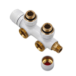 Узел нижнего подключения Primoclima Armature термостат. "Lunar" угловой правый 1/2"х3/4"Е, белый