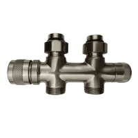 Узел нижнего подключения Primoclima Armature термостатический "Lunar" прямой 1/2"х3/4"Е, Никель мат