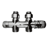 Узел нижнего подключения Primoclima Armature термостатический "Lunar" прямой 1/2"х3/4"Е, Хром