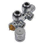 Узел нижнего подключения Primoclima Armature термостат. "Lunar" угловой правый 1/2"х3/4"Е, Хром