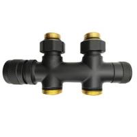 Узел нижнего подключения Primoclima Armature термостатический "Lunar" прямой 1/2"х3/4"Е ,Черный мат