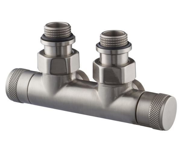 Узел угловой SR Rubinetterie Tondera 50 мм, запорный 1/2"х3/4" Е, цвет матовый никель