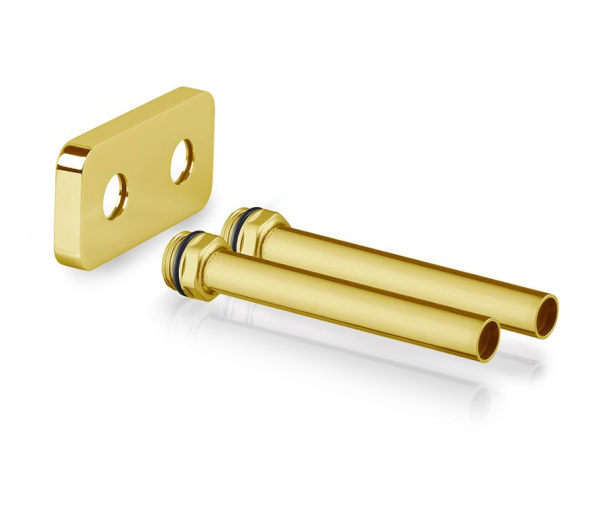 комплект декоративной крышки и трубок с резьбой для одно/двухтрубной систем (50 мм) 15х1/2х L 154, золото