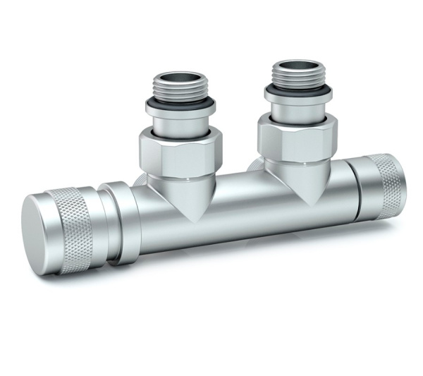 Узел нижнего подключения угловой 1/2"х3/4"Е Хром матовый (левый)