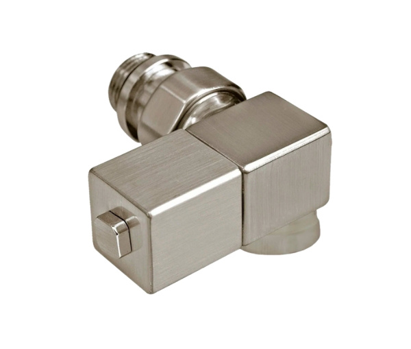 Вентиль вертикального подключения SR Rubinetterie правый, серия Esedra 1/2", цвет никель матовый