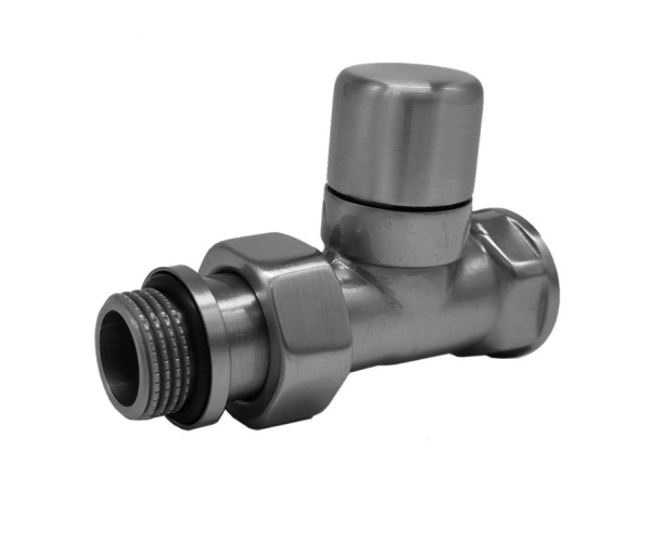 Запорный прямой клапан серия Ovus, 1/2", цвет серый матовый (RAL 9006)