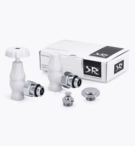 Комплект серия Old Style 1/2" угловой, цвет белый