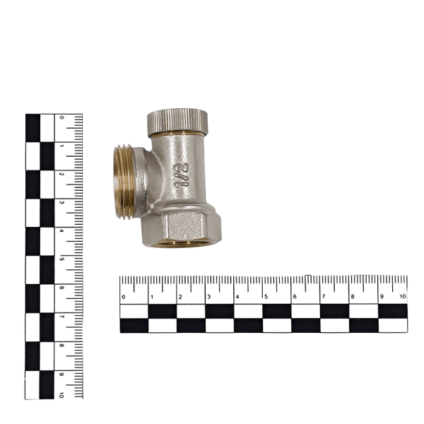 Клапан запорный "РС" угловой ВР-НР 1/2"х3/4",  без хвостовика