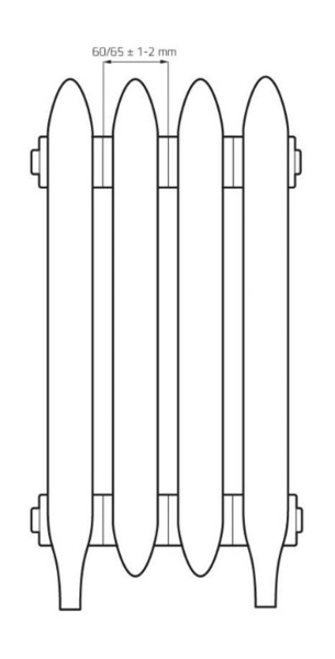 Радиатор чугунный РАДИМАКС YORK 600, 5 секций, Y 600-5s