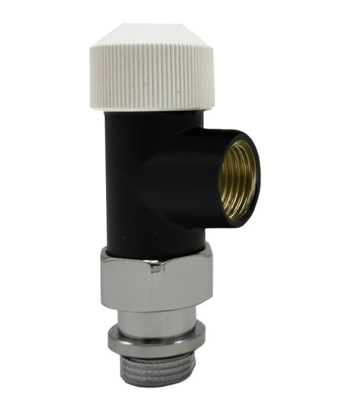 Вентиль на подачу осевой SR Rubinetterie Tondera 1/2", термостатический, цвет чёрный матовый