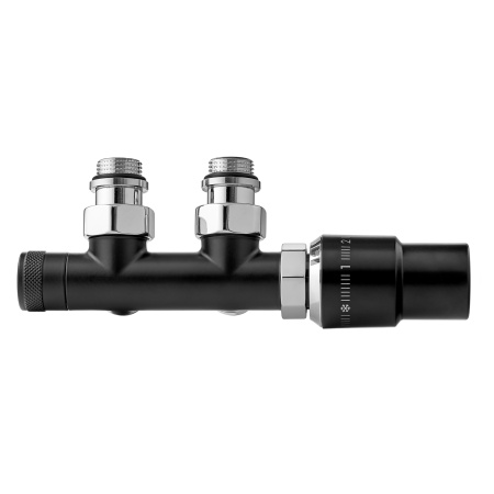 Узел нижнего подключения угловой 1/2"х3/4"Е Черный матовый (правый)