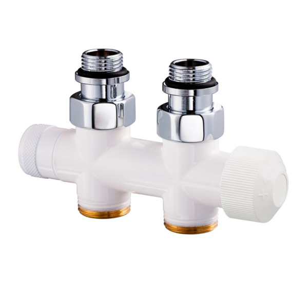 Узел нижнего подключения термостатический SR Rubinetterie Tondera, прямой 1/2"х3/4" Е, цвет белый