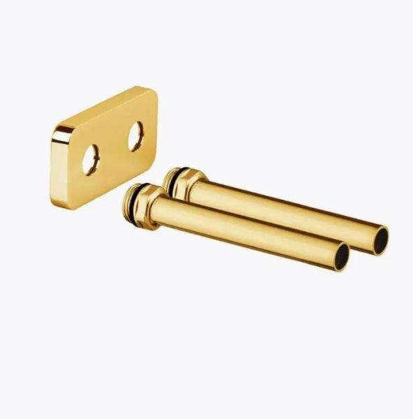 комплект декоративной крышки и трубок с резьбой для одно/двухтрубной систем (38 мм) 15х1/2х L 154, золото