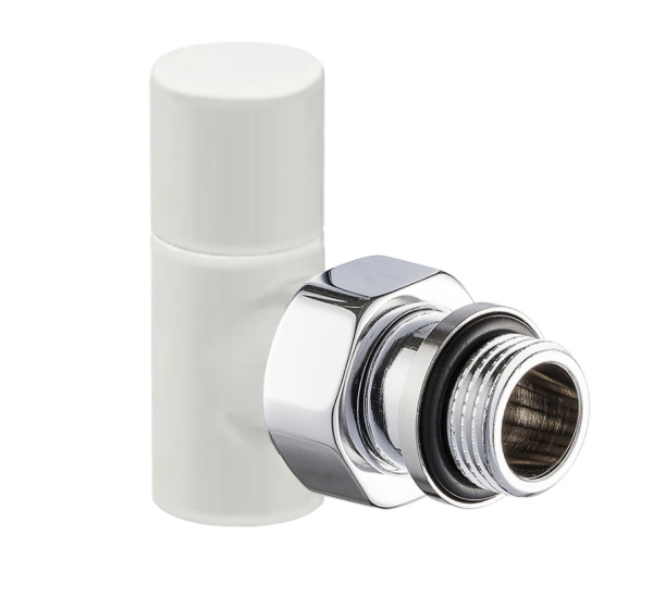 Вентиль угловой, ручной 1/2" цвет белый