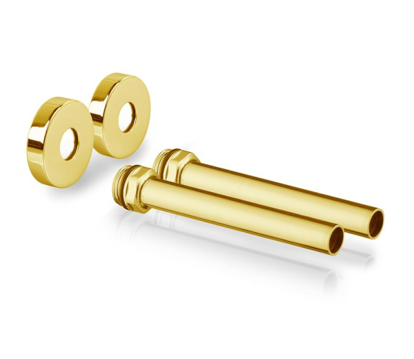 комплект декоративных трубок с резьбой и круглыми глубокими отражателями 15х1/2х L 150, золото