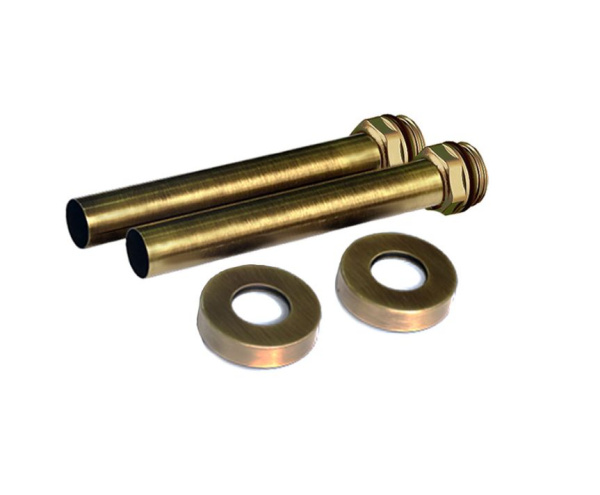 комплект декоративных трубок с резьбой и круглыми глубокими отражателями 15х1/2х L 150, бронза