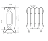 Радиатор чугунный РАДИМАКС Bristol 300, 4 секции, BR 300-4s