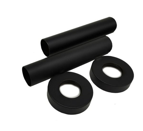 Комплект декоративных трубок SR Rubinetterie L70 x Ø18-20-1/2”, цвет чёрный матовый