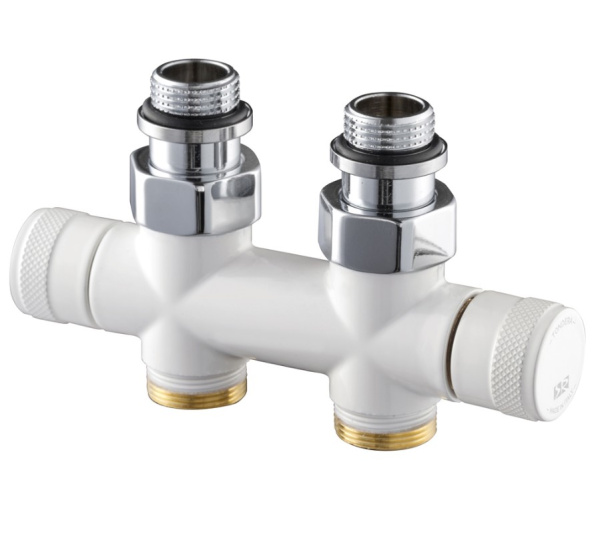 Узел прямой SR Rubinetterie Tondera 50 мм, запорный 1/2"х3/4" Е, цвет белый