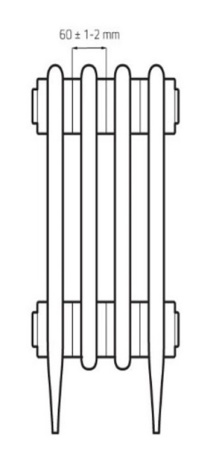 Радиатор чугунный РАДИМАКС DERBY 600, 8 секций, D 600-8s