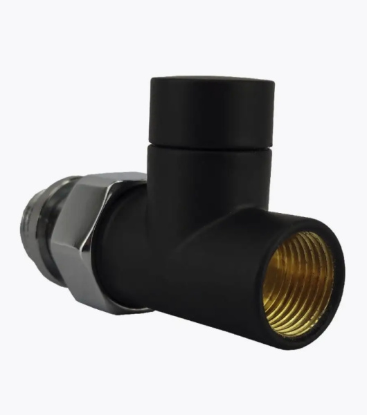 Клапан запорный SR Rubinetterie прямой серия "Tondera Light" 1/2", цвет черный матовый