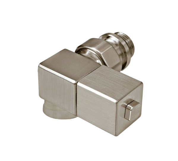 Вентиль вертикального подключения SR Rubinetterie левый, серия Esedra 1/2", цвет никель матовый