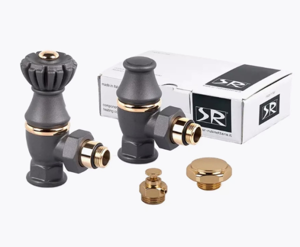 Комплект серия Liberty 1/2"х 3/4" угловой, цвет антрацит