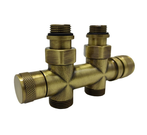 Узел нижнего подключения прямой 1/2"х3/4" бронза