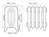 Радиатор чугунный РАДИМАКС IRIS 350, 4 секции, IR 350-4s