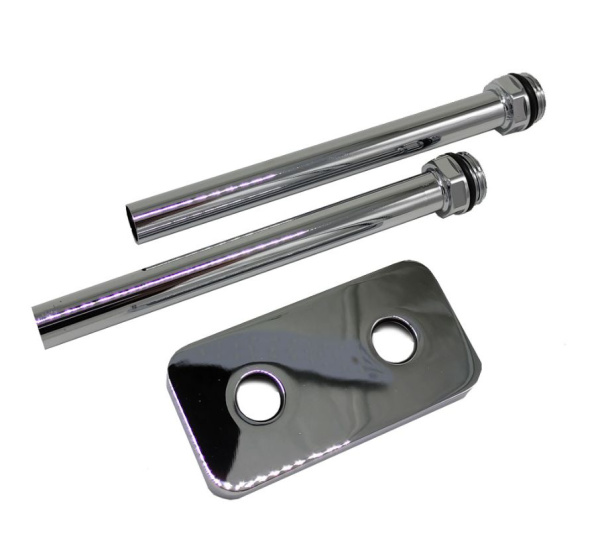 комплект декоративной крышки и трубок с резьбой для одно/двухтрубной систем (50 мм) 15х1/2х L 153, хром матовый