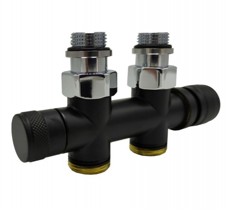Узел нижнего подключения прямой 1/2"х3/4" черный матовый