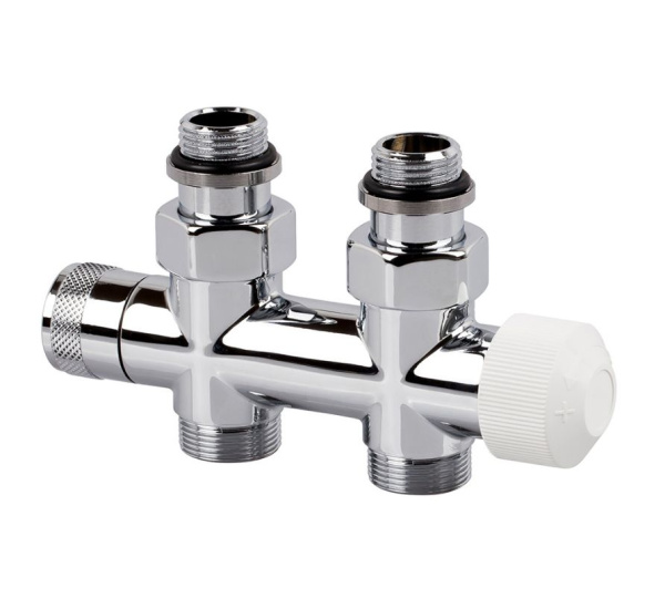 Узел нижнего подключения термостатический SR Rubinetterie Tondera, прямой 1/2"х3/4" Е, цвет хром